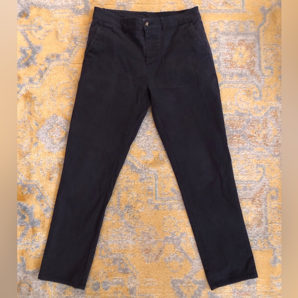 ASOS Black Chino Pants Cotton Button Fly Straight Leg